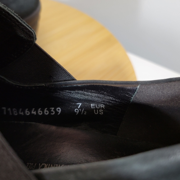 MEPHISTO solid black almond toe wedge slip on casual work comfort shootie - Picture 7 of 11